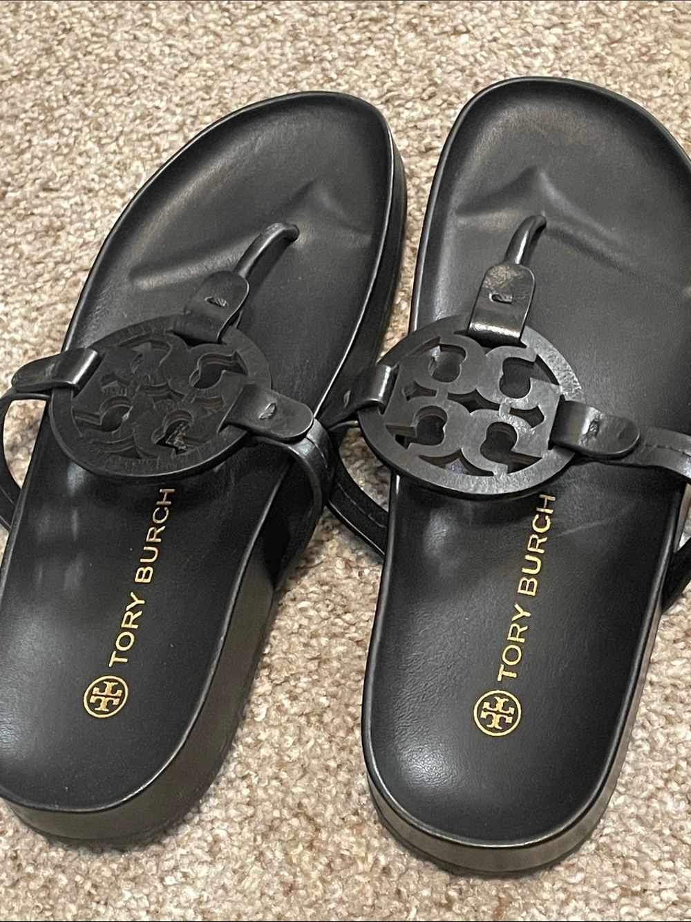 Tory Burch black comfy sandals size 8